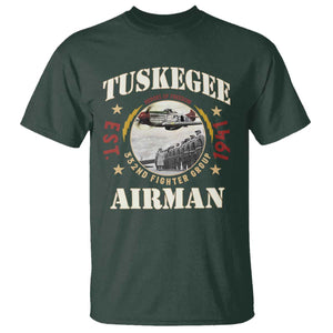 Tuskegee Airman T Shirt Heroes Of Freedom 332ND Fighter Group Est 1941 TS11 Dark Forest Green Print Your Wear