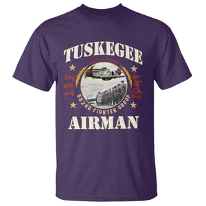 Tuskegee Airman T Shirt Heroes Of Freedom 332ND Fighter Group Est 1941 TS11 Purple Print Your Wear