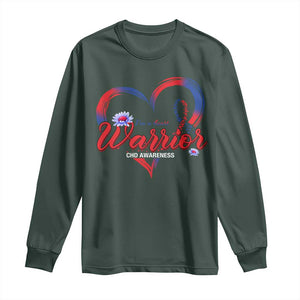 I'm A Heart Warrior Long Sleeve Shirt Congenital Heart Disease CHD Awareness TS11 Dark Forest Green Print Your Wear