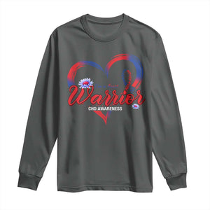 I'm A Heart Warrior Long Sleeve Shirt Congenital Heart Disease CHD Awareness TS11 Dark Heather Print Your Wear