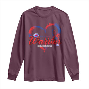 I'm A Heart Warrior Long Sleeve Shirt Congenital Heart Disease CHD Awareness TS11 Maroon Print Your Wear