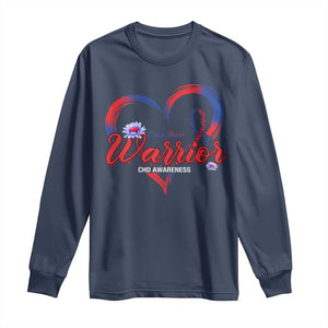 I'm A Heart Warrior Long Sleeve Shirt Congenital Heart Disease CHD Awareness TS11 Navy Print Your Wear