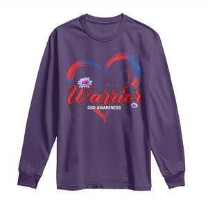 I'm A Heart Warrior Long Sleeve Shirt Congenital Heart Disease CHD Awareness TS11 Purple Print Your Wear