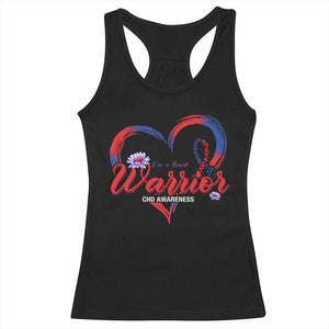 I'm A Heart Warrior Racerback Tank Top Congenital Heart Disease CHD Awareness TS11 Black Print Your Wear