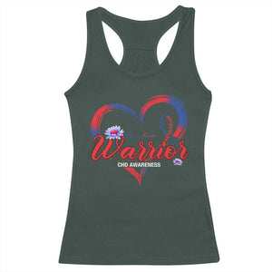 I'm A Heart Warrior Racerback Tank Top Congenital Heart Disease CHD Awareness TS11 Dark Forest Green Print Your Wear