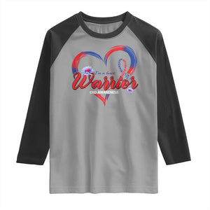 I'm A Heart Warrior Raglan Shirt Congenital Heart Disease CHD Awareness TS11 Sport Gray Black Print Your Wear