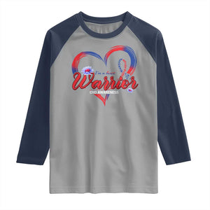 I'm A Heart Warrior Raglan Shirt Congenital Heart Disease CHD Awareness TS11 Sport Gray Navy Print Your Wear