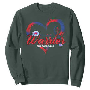 I'm A Heart Warrior Sweatshirt Congenital Heart Disease CHD Awareness TS11 Dark Forest Green Print Your Wear