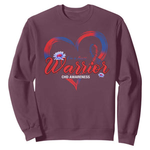 I'm A Heart Warrior Sweatshirt Congenital Heart Disease CHD Awareness TS11 Maroon Print Your Wear