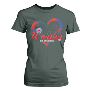 I'm A Heart Warrior T Shirt For Women Congenital Heart Disease CHD Awareness TS11 Dark Forest Green Print Your Wear