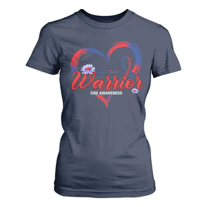 I'm A Heart Warrior T Shirt For Women Congenital Heart Disease CHD Awareness TS11 Navy Print Your Wear