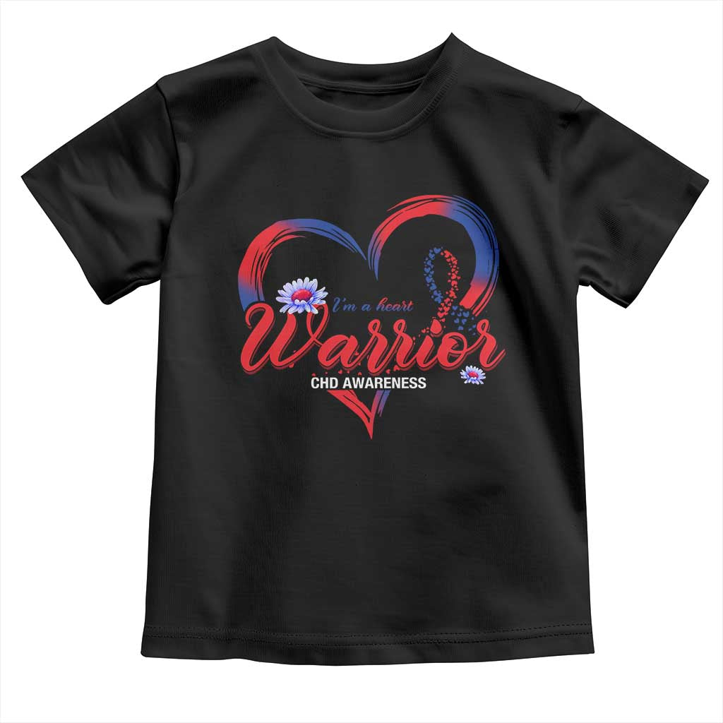 I'm A Heart Warrior Toddler T Shirt Congenital Heart Disease CHD Awareness TS11 Black Print Your Wear