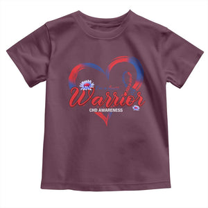 I'm A Heart Warrior Toddler T Shirt Congenital Heart Disease CHD Awareness TS11 Maroon Print Your Wear