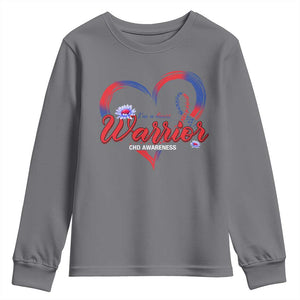 I'm A Heart Warrior Youth Sweatshirt Congenital Heart Disease CHD Awareness TS11 Charcoal Print Your Wear