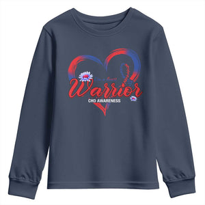 I'm A Heart Warrior Youth Sweatshirt Congenital Heart Disease CHD Awareness TS11 Navy Print Your Wear