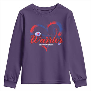 I'm A Heart Warrior Youth Sweatshirt Congenital Heart Disease CHD Awareness TS11 Purple Print Your Wear