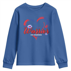 I'm A Heart Warrior Youth Sweatshirt Congenital Heart Disease CHD Awareness TS11 Royal Blue Print Your Wear