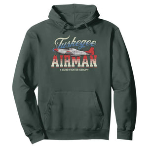 Tuskegee Airman Hoodie 332ND Fighter Group Airplane TS11 Dark Forest Green Print Your Wear