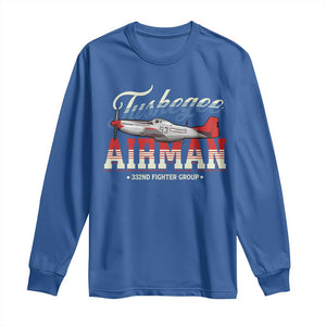 Tuskegee Airman Long Sleeve Shirt 332ND Fighter Group Airplane TS11 Royal Blue Print Your Wear