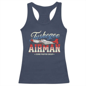Tuskegee Airman Racerback Tank Top 332ND Fighter Group Airplane TS11 Navy Print Your Wear