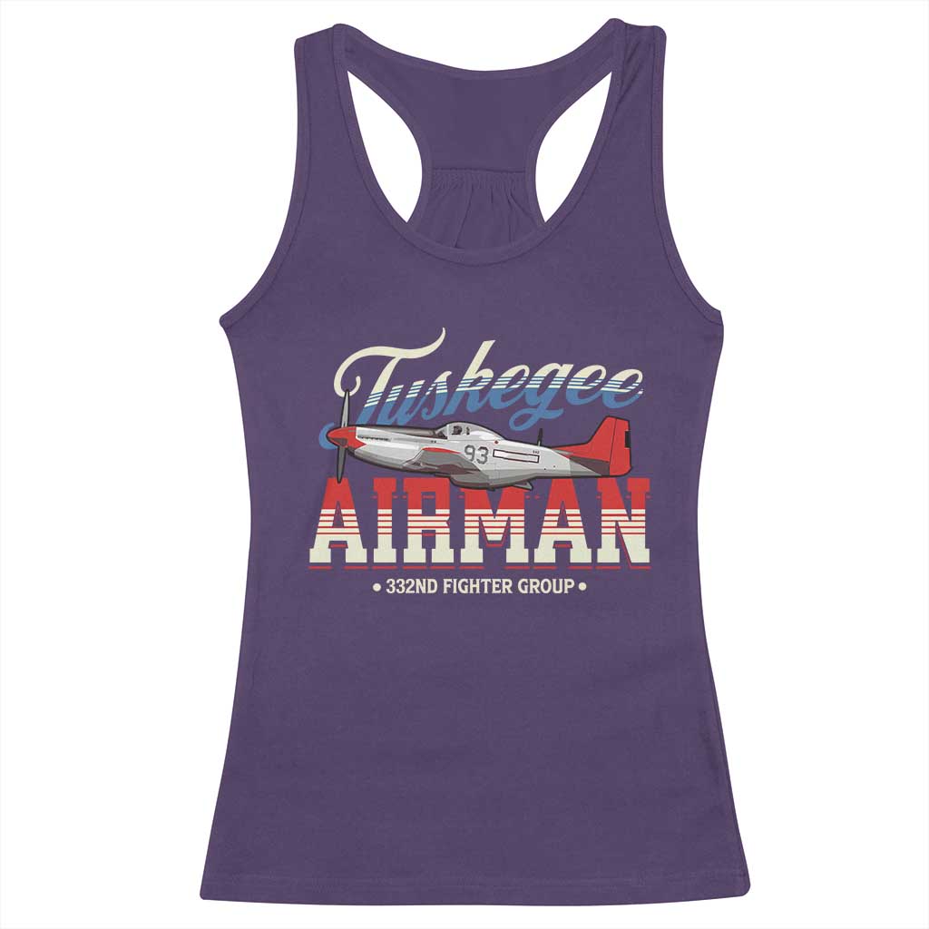 Tuskegee Airman Racerback Tank Top 332ND Fighter Group Airplane TS11 Purple Print Your Wear