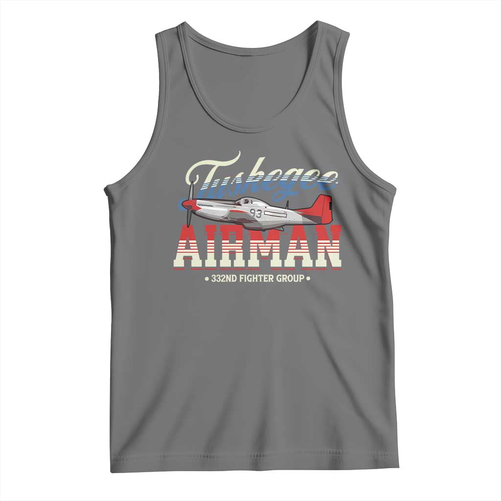 Tuskegee Airman Tank Top 332ND Fighter Group Airplane TS11 Black Heather Print Your Wear