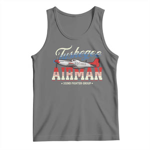 Tuskegee Airman Tank Top 332ND Fighter Group Airplane TS11 Black Heather Print Your Wear
