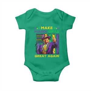 Funny Trump Make Mardi Gras Great Again Baby Onesie Vintage American Flag Fleur De Lis TS11 Irish Green Print Your Wear