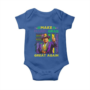 Funny Trump Make Mardi Gras Great Again Baby Onesie Vintage American Flag Fleur De Lis TS11 Royal Blue Print Your Wear