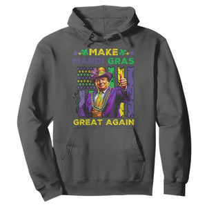 Funny Trump Make Mardi Gras Great Again Hoodie Vintage American Flag Fleur De Lis TS11 Dark Heather Print Your Wear