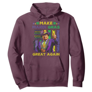 Funny Trump Make Mardi Gras Great Again Hoodie Vintage American Flag Fleur De Lis TS11 Maroon Print Your Wear