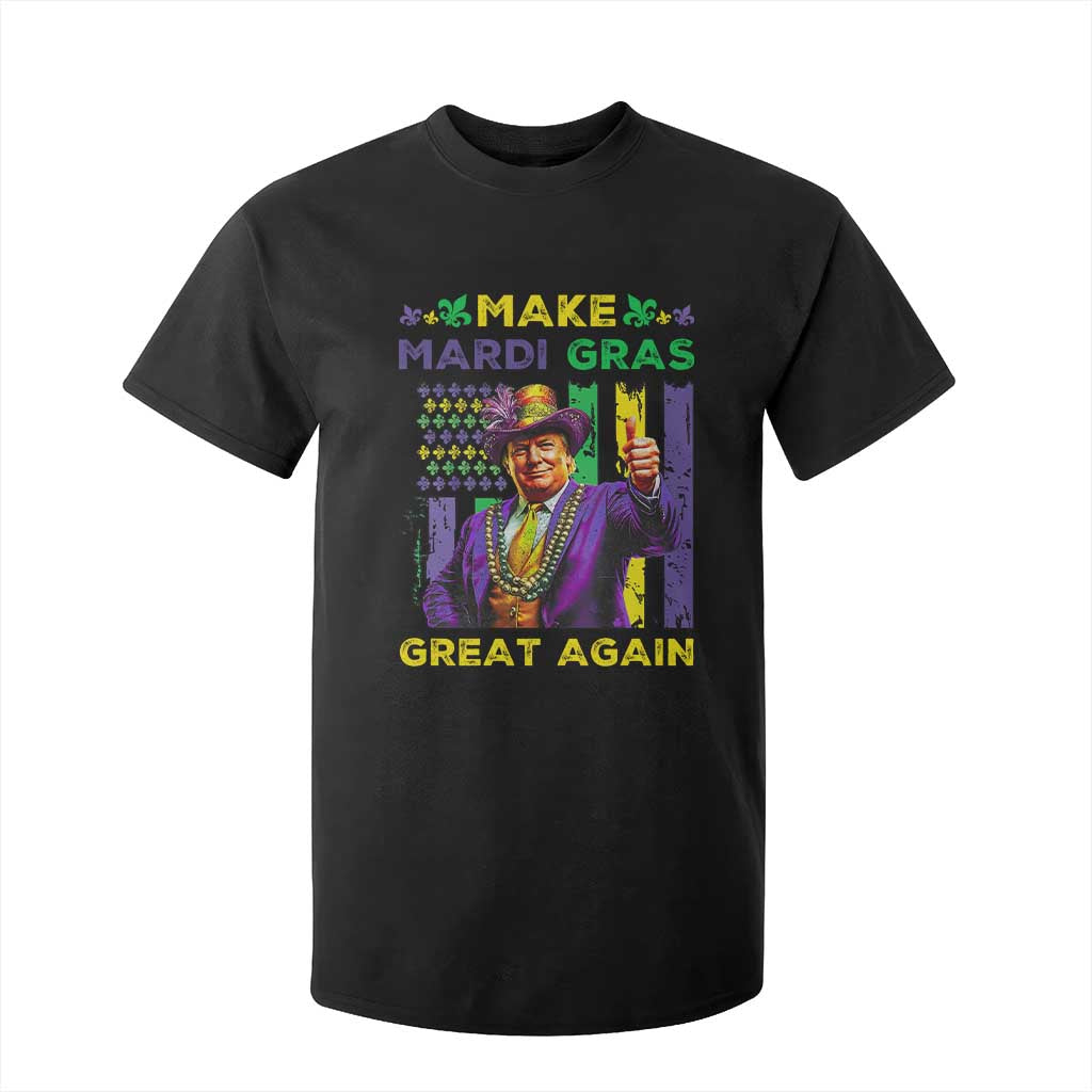 Funny Trump Make Mardi Gras Great Again T Shirt For Kid Vintage American Flag Fleur De Lis TS11 Black Print Your Wear