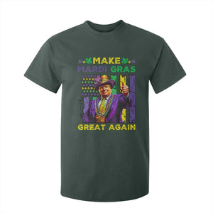 Funny Trump Make Mardi Gras Great Again T Shirt For Kid Vintage American Flag Fleur De Lis TS11 Dark Forest Green Print Your Wear