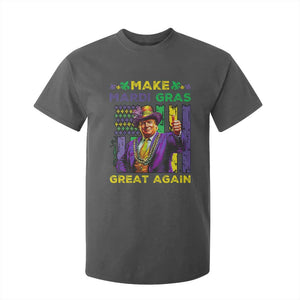 Funny Trump Make Mardi Gras Great Again T Shirt For Kid Vintage American Flag Fleur De Lis TS11 Dark Heather Print Your Wear