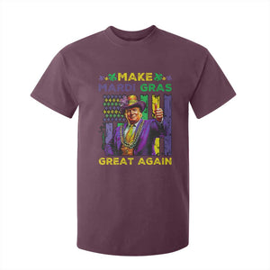 Funny Trump Make Mardi Gras Great Again T Shirt For Kid Vintage American Flag Fleur De Lis TS11 Maroon Print Your Wear