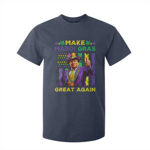 Funny Trump Make Mardi Gras Great Again T Shirt For Kid Vintage American Flag Fleur De Lis TS11 Navy Print Your Wear