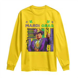 Funny Trump Make Mardi Gras Great Again Long Sleeve Shirt Vintage American Flag Fleur De Lis TS11 Daisy Print Your Wear