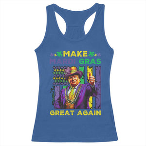 Funny Trump Make Mardi Gras Great Again Racerback Tank Top Vintage American Flag Fleur De Lis TS11 Royal Blue Print Your Wear