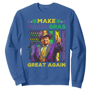 Funny Trump Make Mardi Gras Great Again Sweatshirt Vintage American Flag Fleur De Lis TS11 Royal Blue Print Your Wear