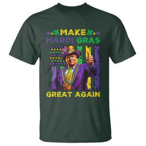 Funny Trump Make Mardi Gras Great Again T Shirt Vintage American Flag Fleur De Lis TS11 Dark Forest Green Print Your Wear