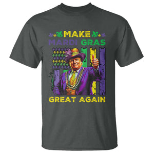 Funny Trump Make Mardi Gras Great Again T Shirt Vintage American Flag Fleur De Lis TS11 Dark Heather Print Your Wear