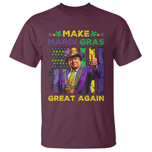 Funny Trump Make Mardi Gras Great Again T Shirt Vintage American Flag Fleur De Lis TS11 Maroon Print Your Wear