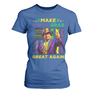 Funny Trump Make Mardi Gras Great Again T Shirt For Women Vintage American Flag Fleur De Lis TS11 Royal Blue Print Your Wear