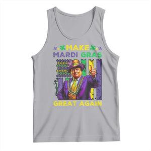 Funny Trump Make Mardi Gras Great Again Tank Top Vintage American Flag Fleur De Lis TS11 Athletic Heather Print Your Wear