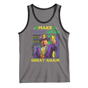 Funny Trump Make Mardi Gras Great Again Tank Top Vintage American Flag Fleur De Lis TS11 Deep Heather Black Print Your Wear