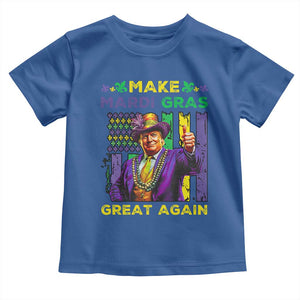 Funny Trump Make Mardi Gras Great Again Toddler T Shirt Vintage American Flag Fleur De Lis TS11 Royal Blue Print Your Wear