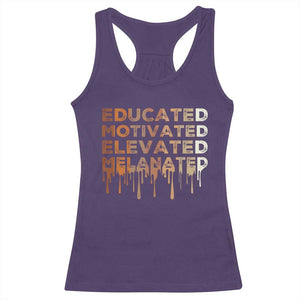 Educated Motivated Elevated Melanated Racerback Tank Top Black Pride Melanin TS11 Purple Print Your Wear