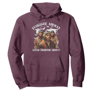 Tuskegee Airman Hoodie 332ND Fighter Group Black History Month TS11 Maroon Print Your Wear