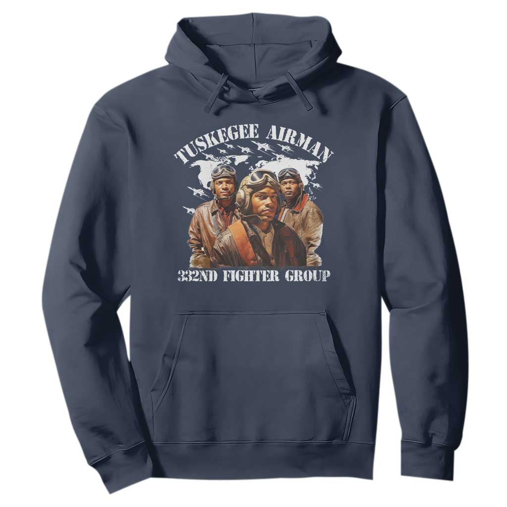 Tuskegee Airman Hoodie 332ND Fighter Group Black History Month TS11 Navy Print Your Wear