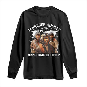 Tuskegee Airman Long Sleeve Shirt 332ND Fighter Group Black History Month TS11 Black Print Your Wear